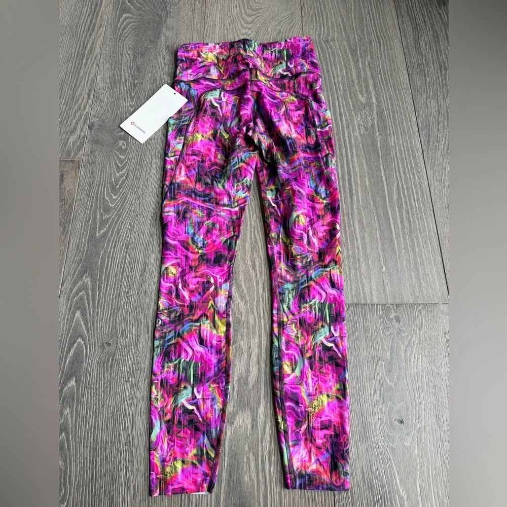 Lululemon Fast and Free HR Tight *Reflective in Hyper Flow Pink Multi Size 4